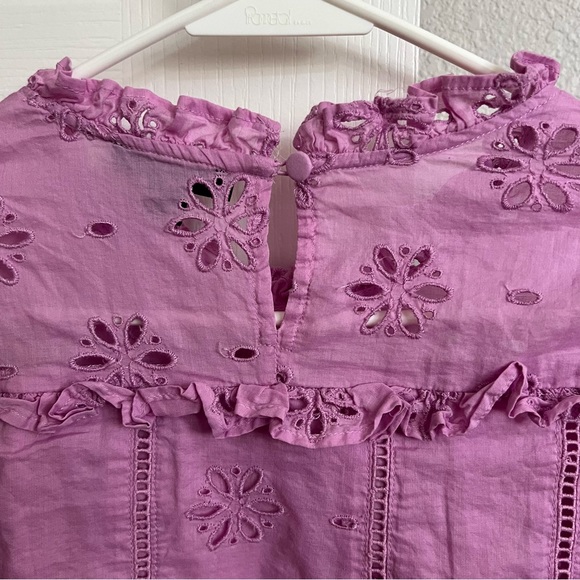 J. Crew Ruffle Eyelet Blouse in Lavender - Picture 6 of 9